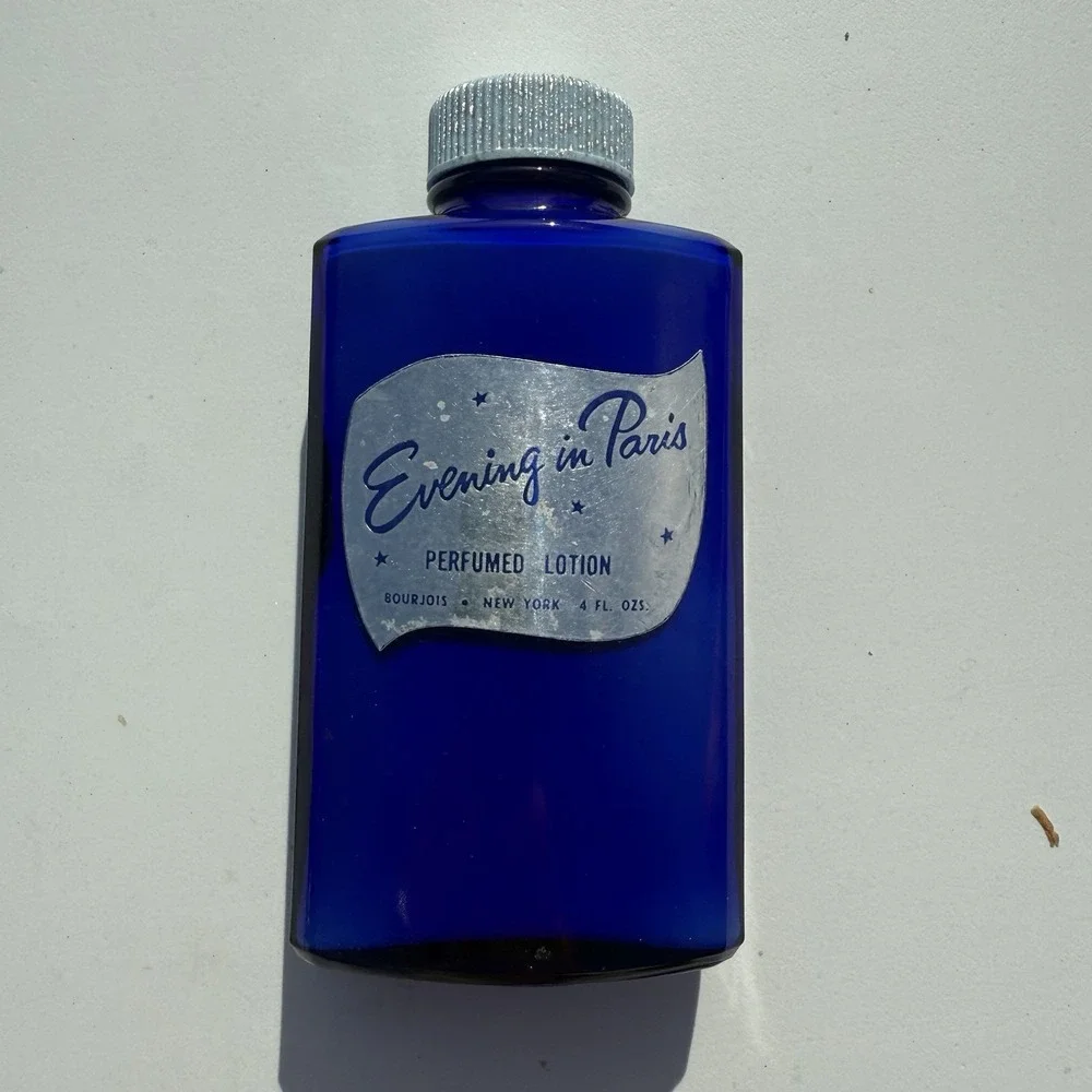 Vintage‎ 1950s EVENING IN PARIS Hand & Body Lotion Cobalt Blue